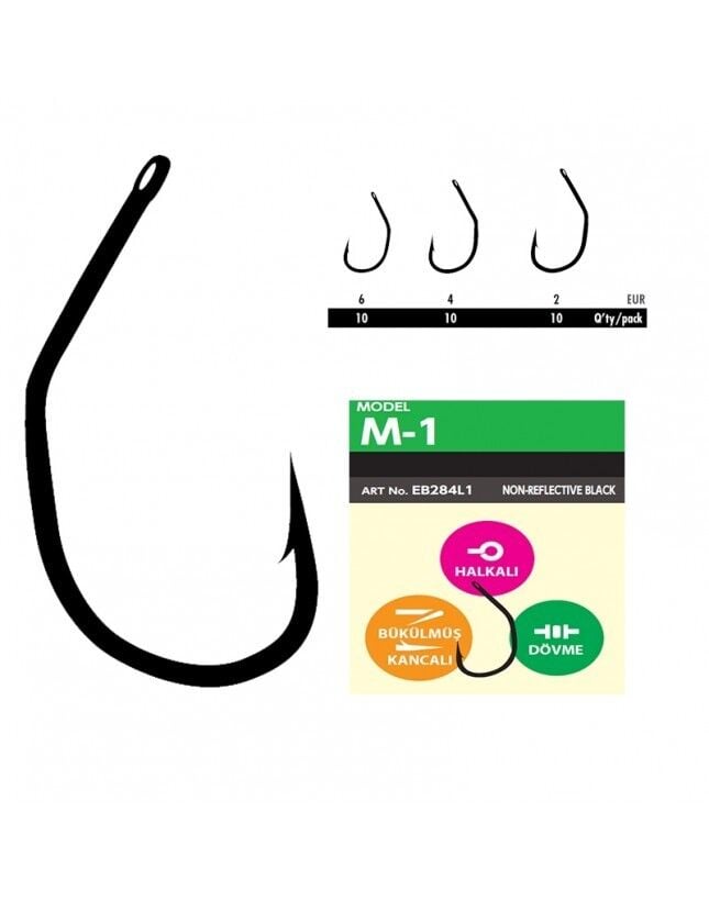 Hayabusa M1 Sazan İğnesi Dövme Teflon Black 10lu Paket