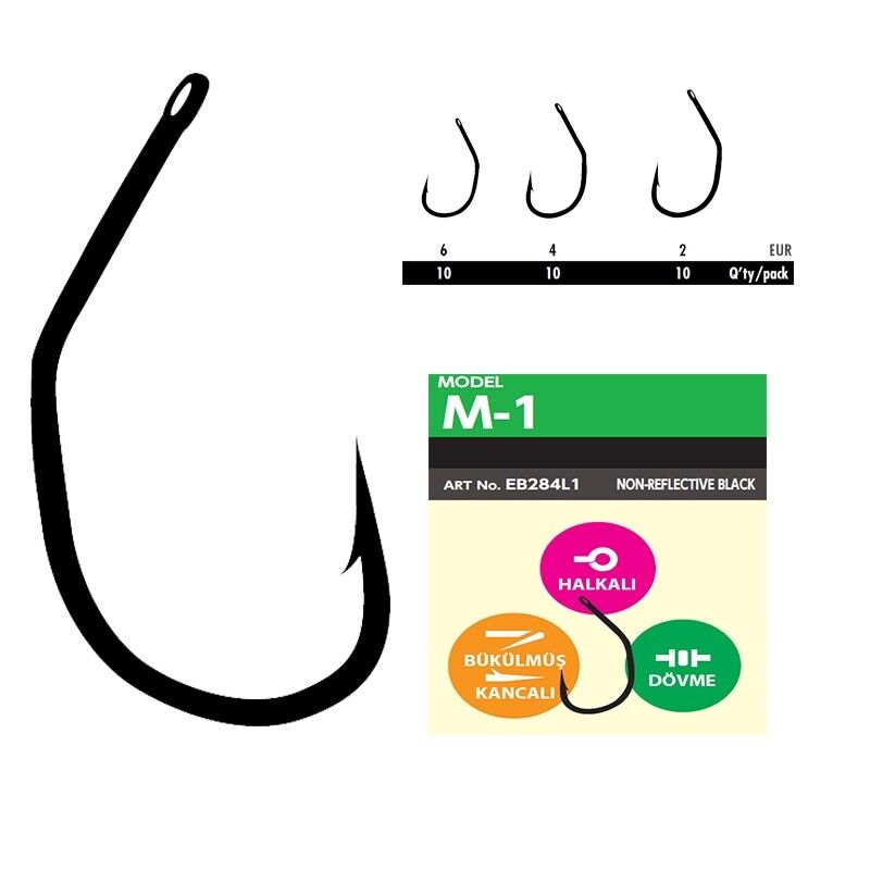 Hayabusa M1 Sazan İğnesi Dövme Teflon Black 10lu Paket