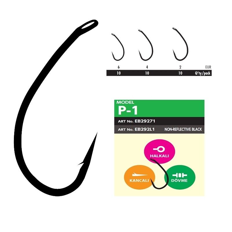 Hayabusa P1 Sazan İğnesi Dövme Teflon Black 10lu Paket
