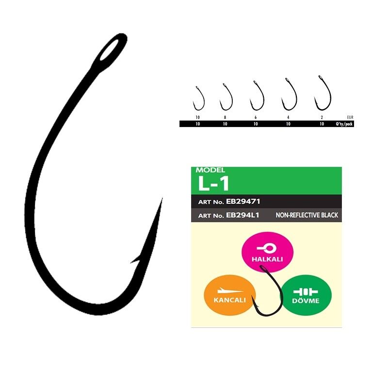 Hayabusa L1 Sazan İğnesi Dövme Teflon Black 10lu Paket