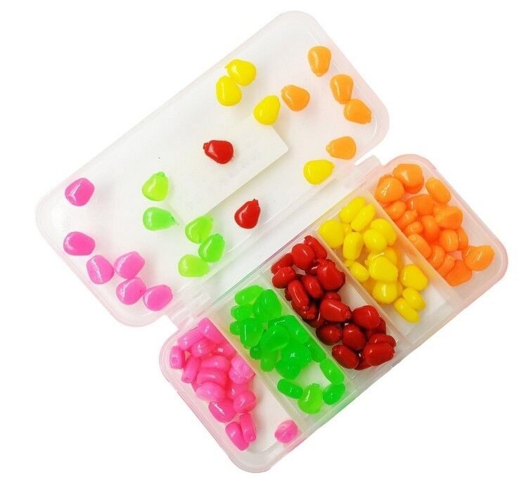 Captain 3496 Pop Corn Silikon Sazan Yemi 100lü Kutuda Color:Mix