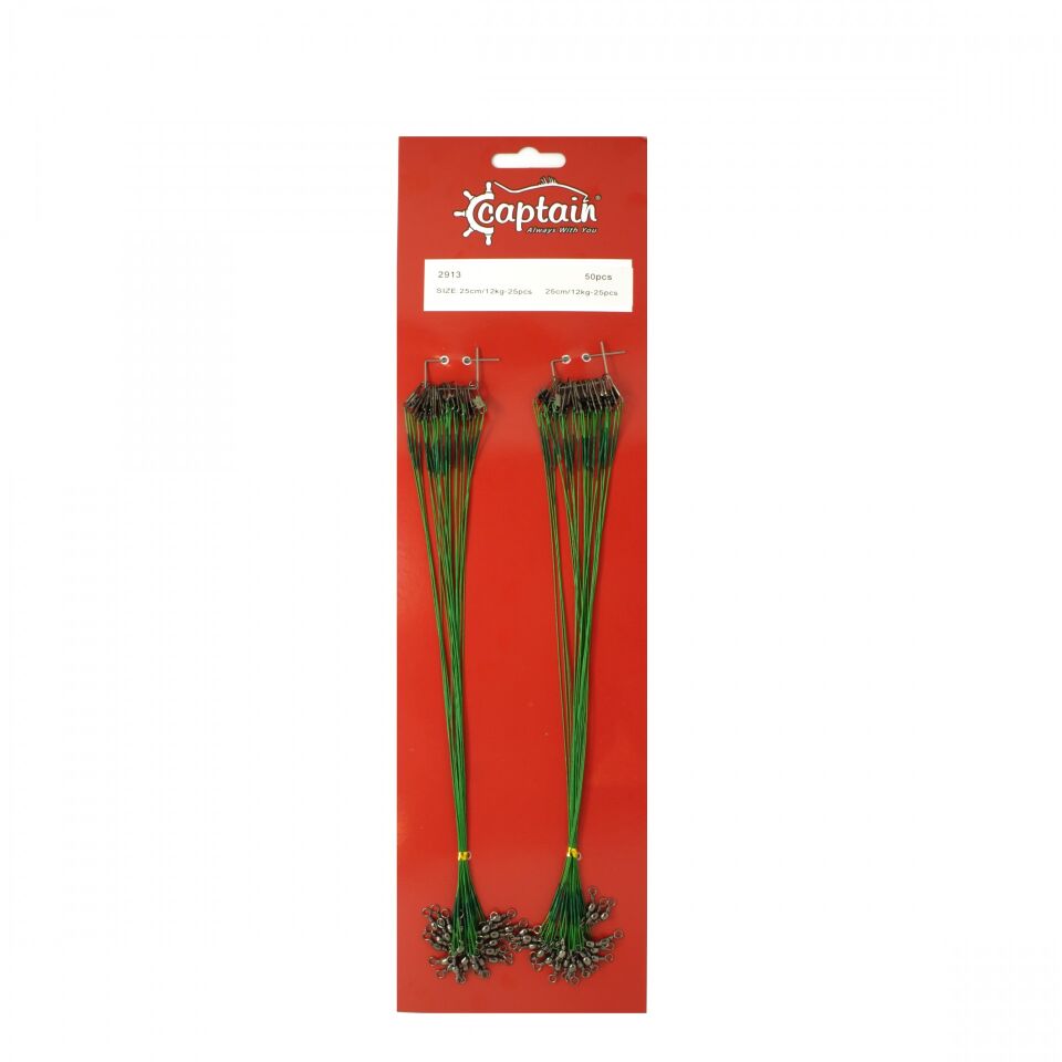 Captain 2913 Çelik Tel Kartela 25 cm Set 6 Kat 12 kg Çeker 50li Paket Yeşil