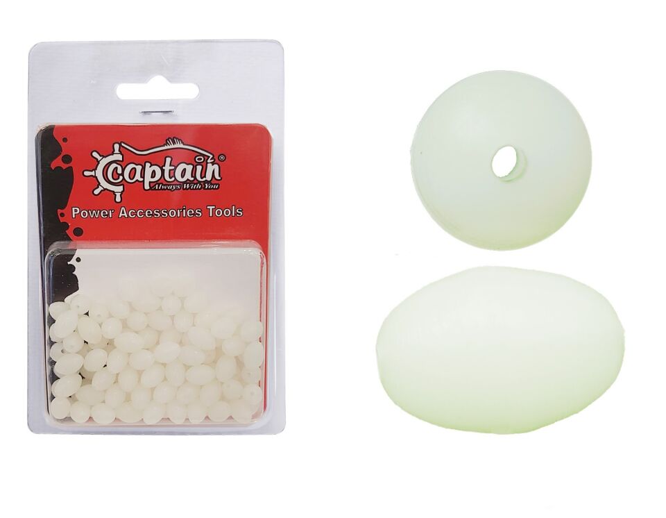 Captain  Glow Boncuk Oval Çapari ve Takım Boncuğu 100lü Paket