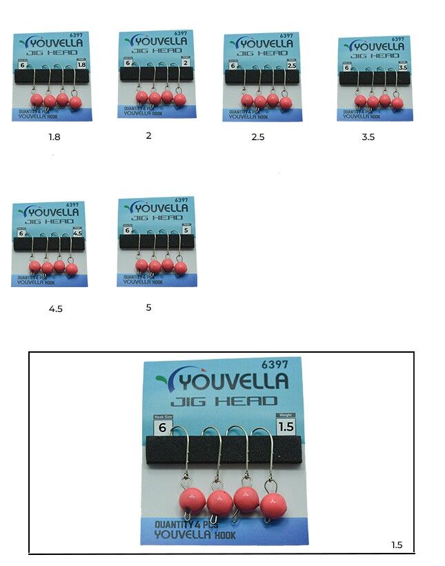Youvella 6397 Mafsallı LRF Jig Head Pink Glow Head 4lü Paket