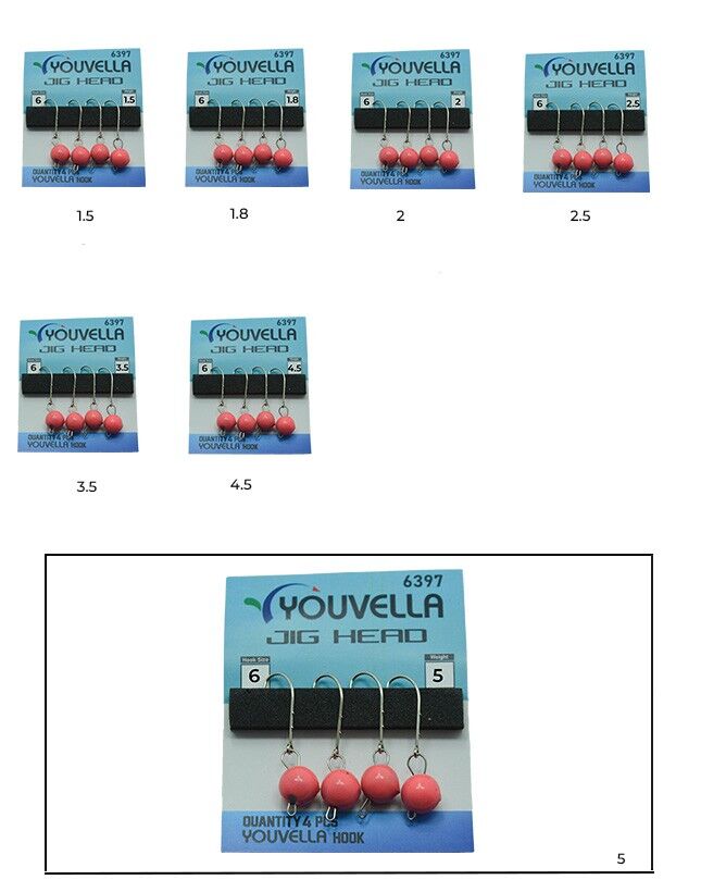 Youvella 6397 Mafsallı LRF Jig Head Pink Glow Head 4lü Paket