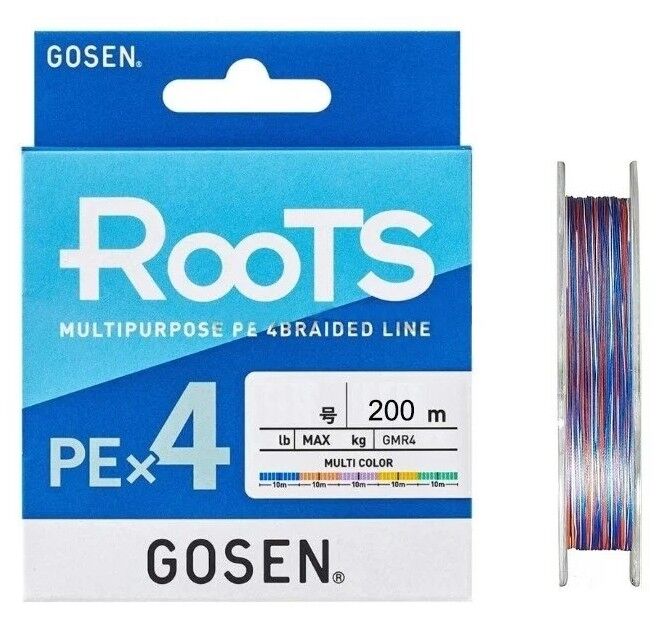 Gosen X4 Roots PE 4 Örgü Spin İpi 200mt Multi Color