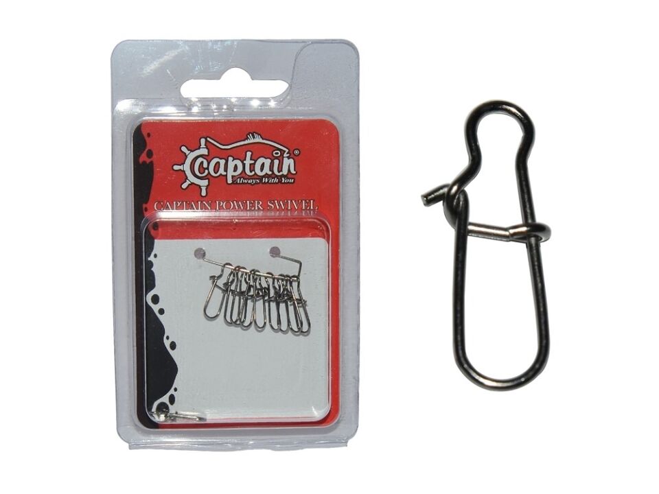 Captain 5015 Sahte Balık Klipsi Snap İnox 10lu Paket Black Nikel