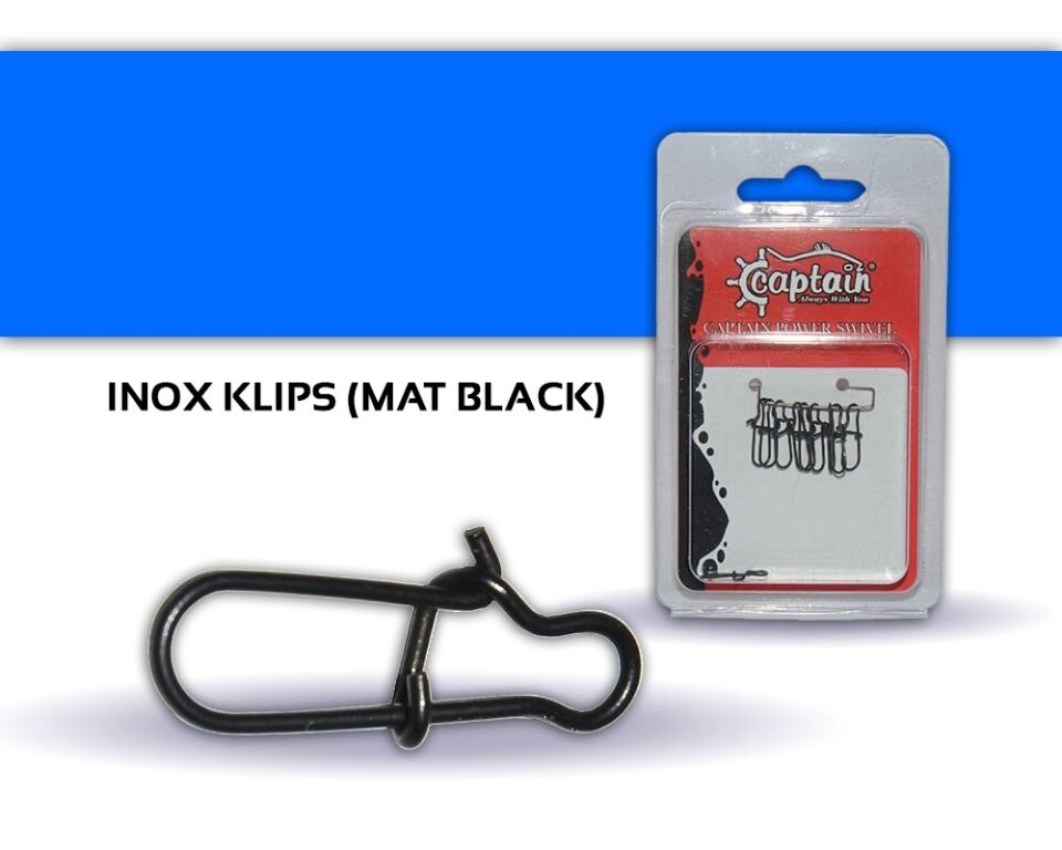 Captain 5016 Sahte Balık Klipsi Snap İnox 10lu Paket Mat Black