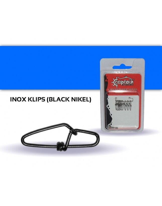 Captain 5017 Sahte Balık Klipsi Snap Strong 10lu Paket Black Nikel