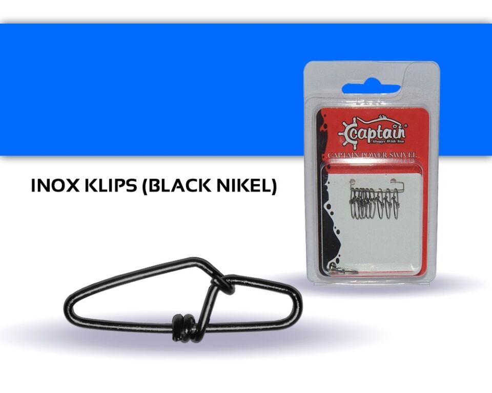 Captain 5017 Sahte Balık Klipsi Snap Strong 10lu Paket Black Nikel