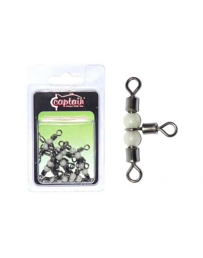 Captain 5048 Üçlü Boncuklu Fırdöndü 10lu Paket Black Nikel