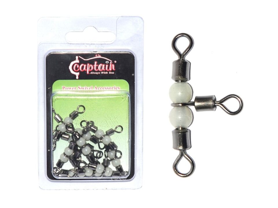 Captain 5048 Üçlü Boncuklu Fırdöndü 10lu Paket Black Nikel