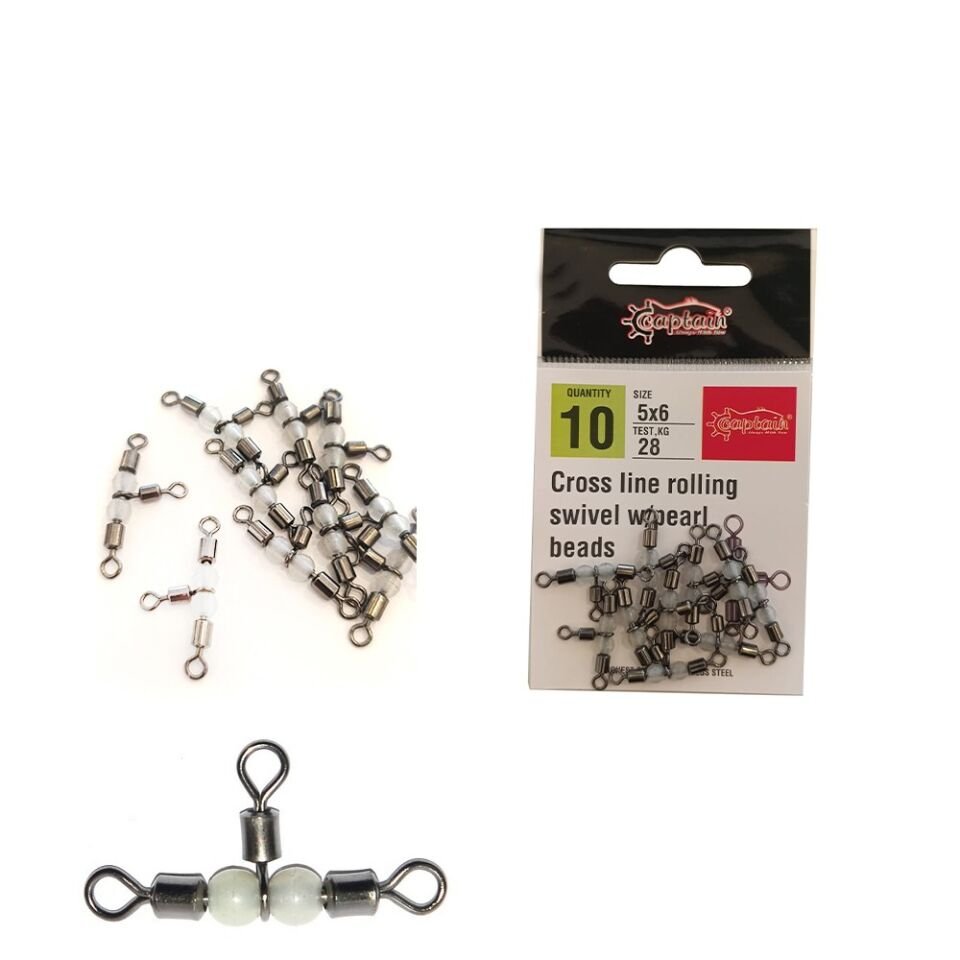 Captain 5048 Üçlü Boncuklu Fırdöndü 10lu Paket Black Nikel