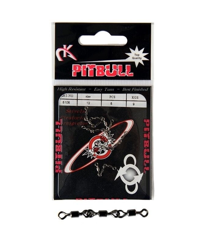 Pitbull 5105 3 Zincir Fırdöndü 5li Paket Black Nikel