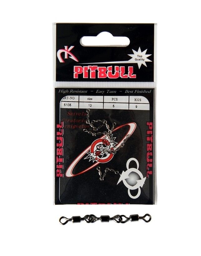 Pitbull 5105 3 Zincir Fırdöndü 5li Paket Black Nikel