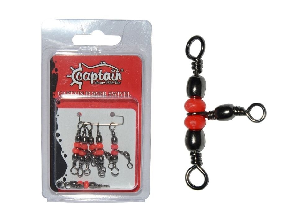 Captain 5129 Üçlü Boncuklu T Fırdöndü 6lı Paket Black Nikel