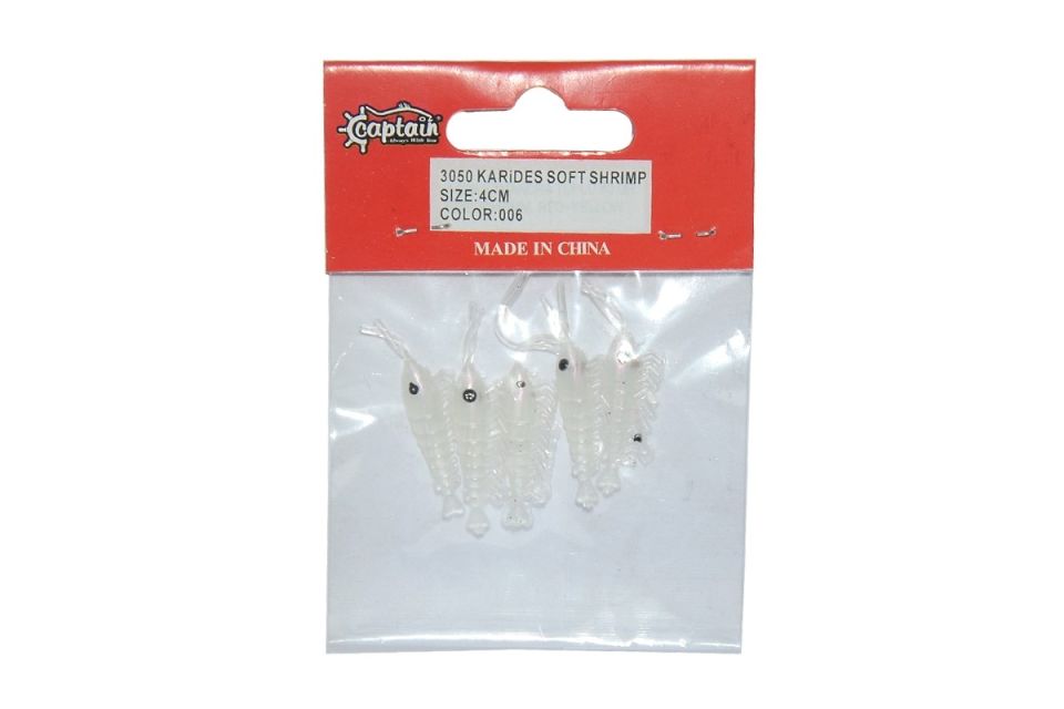 Captain 3050 Silikon Karides 4cm Suni Yem 5li Paket