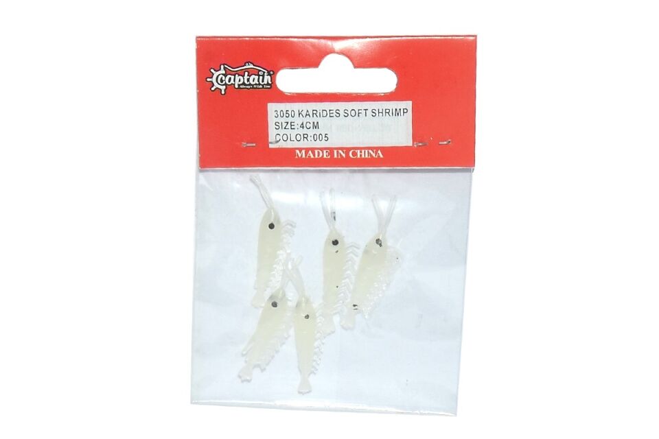 Captain 3050 Silikon Karides 4cm Suni Yem 5li Paket