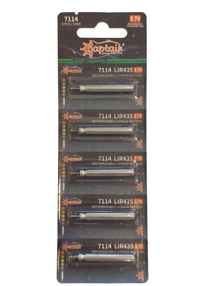 Captain 7114 Fosfor ve Şamandra İçin Şarj Olan PİL 5li Paket