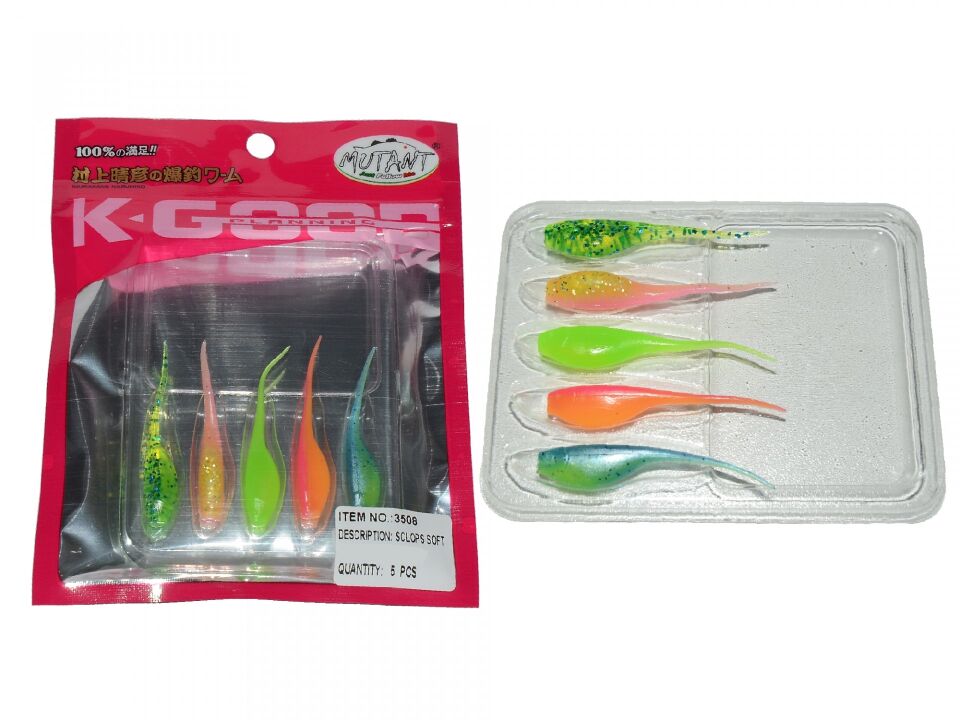 Mutant 3508 Sclops Sübye 7.5cm Aromalı LRF Silikon Suni Yem 5li Set