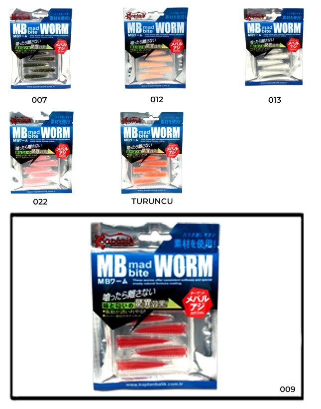 Captain 3518 Mad Bite Earth Worm 4 cm Aromalı LRF Silikon Yem 8li Set