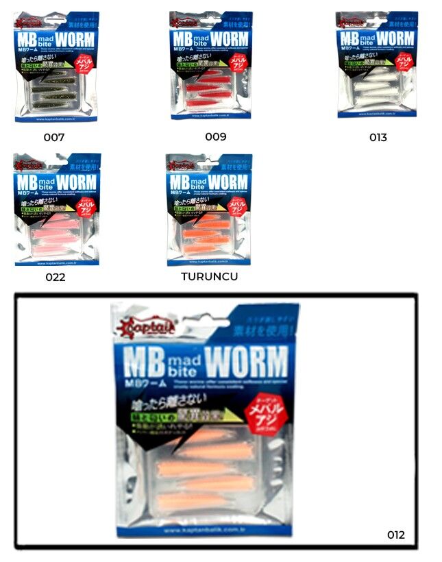 Captain 3518 Mad Bite Earth Worm 4 cm Aromalı LRF Silikon Yem 8li Set