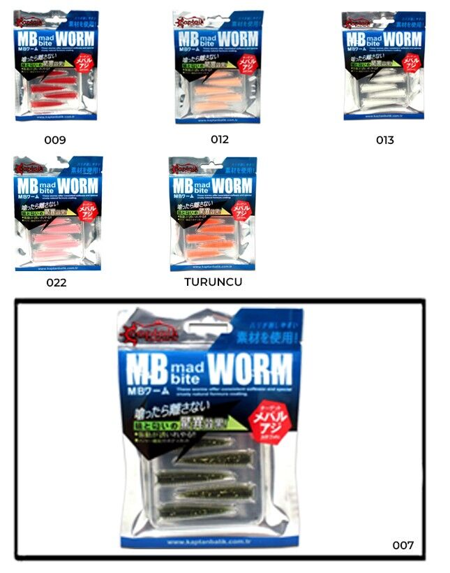 Captain 3518 Mad Bite Earth Worm 4 cm Aromalı LRF Silikon Yem 8li Set