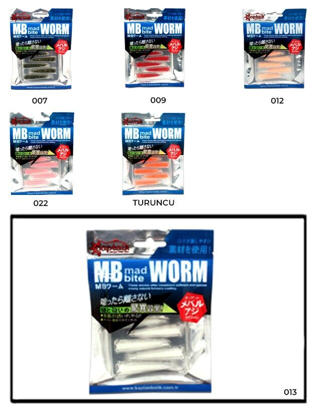 Captain 3518 Mad Bite Earth Worm 4 cm Aromalı LRF Silikon Yem 8li Set