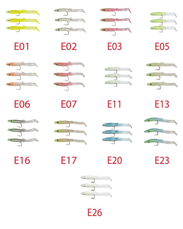 Captain 3526 Eel Fish 5cm Silikon Zargana Suni Yem 3lü Paket