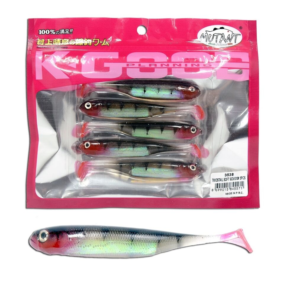 Mutant 3538 Twost Tail Flash 9cm Levrek Silikonu 5li Paket Suni Yem