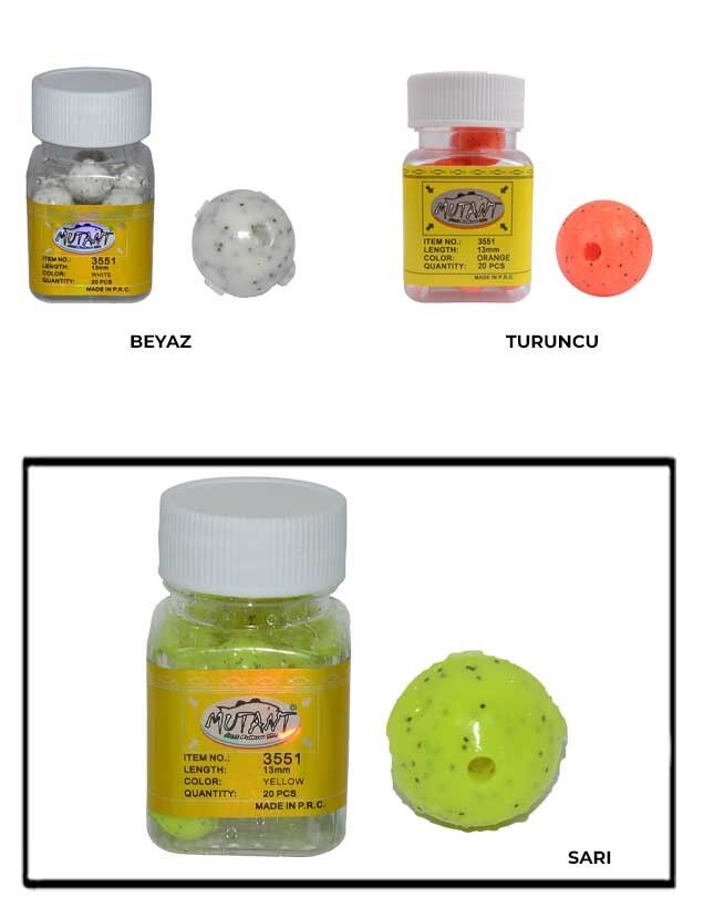 Mutant 3551 Walker Aromalı Silikon Boili 20li Kutu Suni Balık Yemi