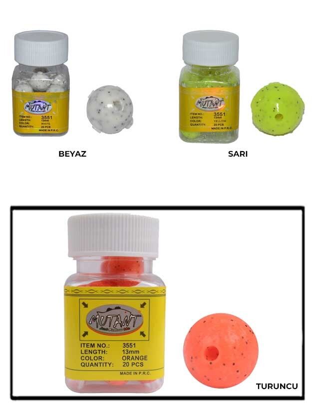 Mutant 3551 Walker Aromalı Silikon Boili 20li Kutu Suni Balık Yemi