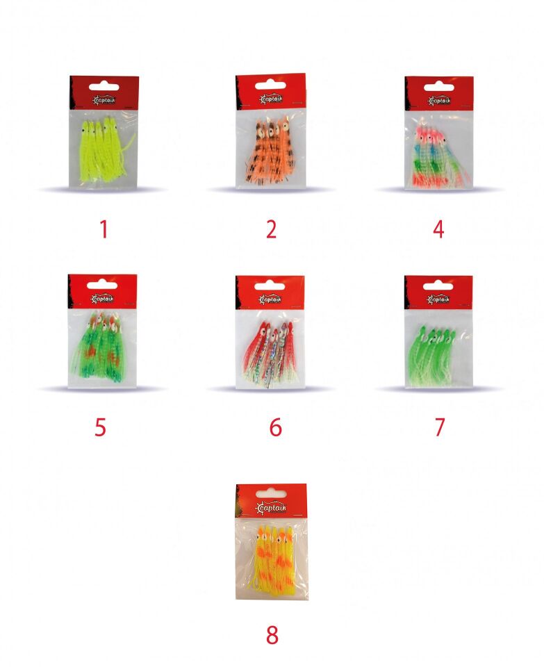 Captain 3594 Octopus Curly 6cm Ahtapot Sübye 5li Paket Suni Yem