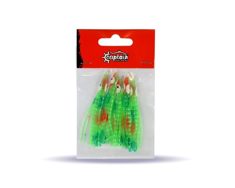 Captain 3594 Octopus Curly 6cm Ahtapot Sübye 5li Paket Suni Yem