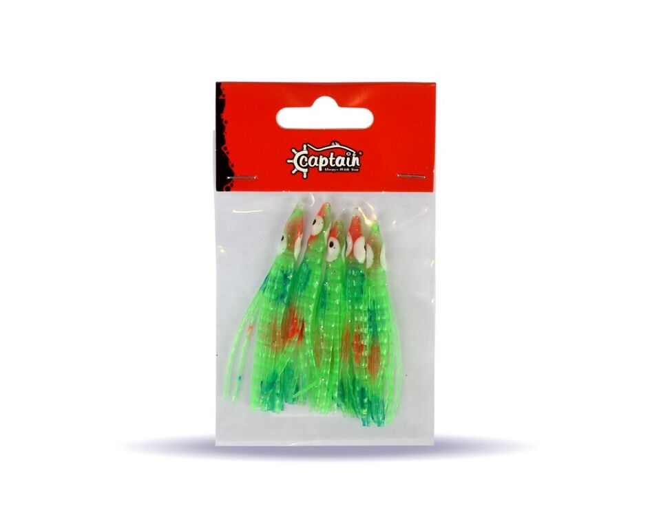 Captain 3594 Octopus Curly 6cm Ahtapot Sübye 5li Paket Suni Yem