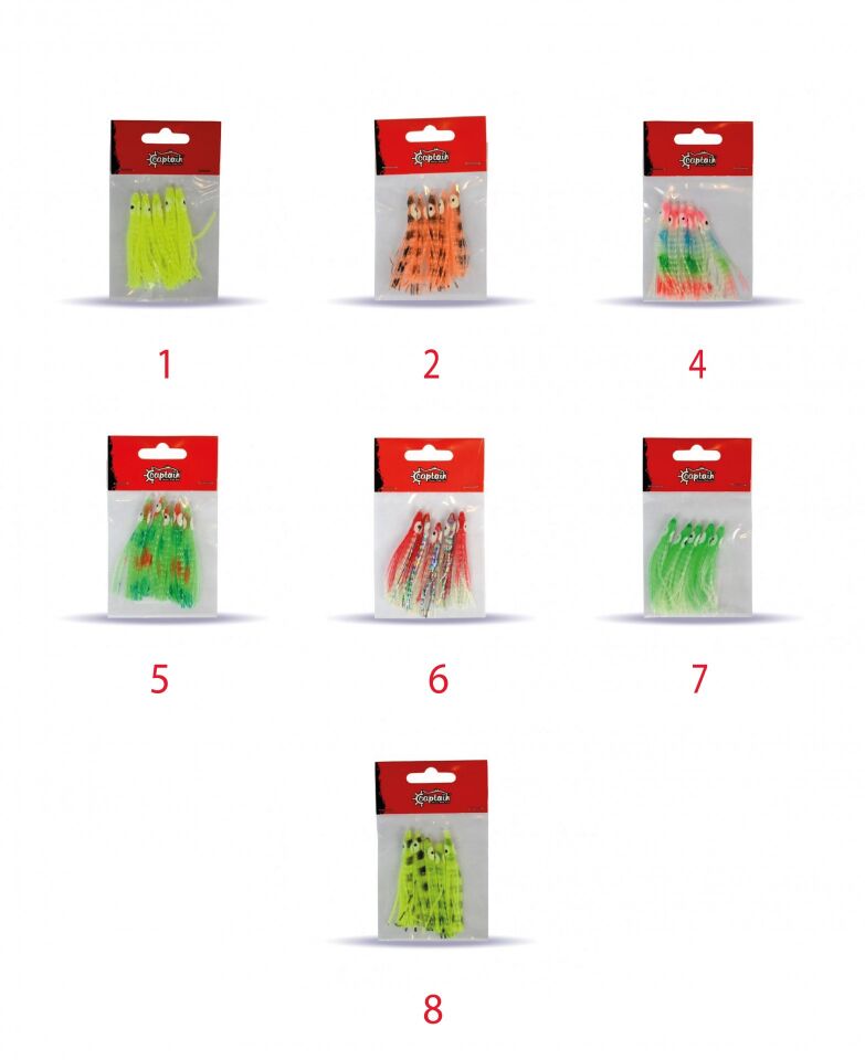 Captain 3594 Octopus Curly 6cm Ahtapot Sübye 5li Paket Suni Yem
