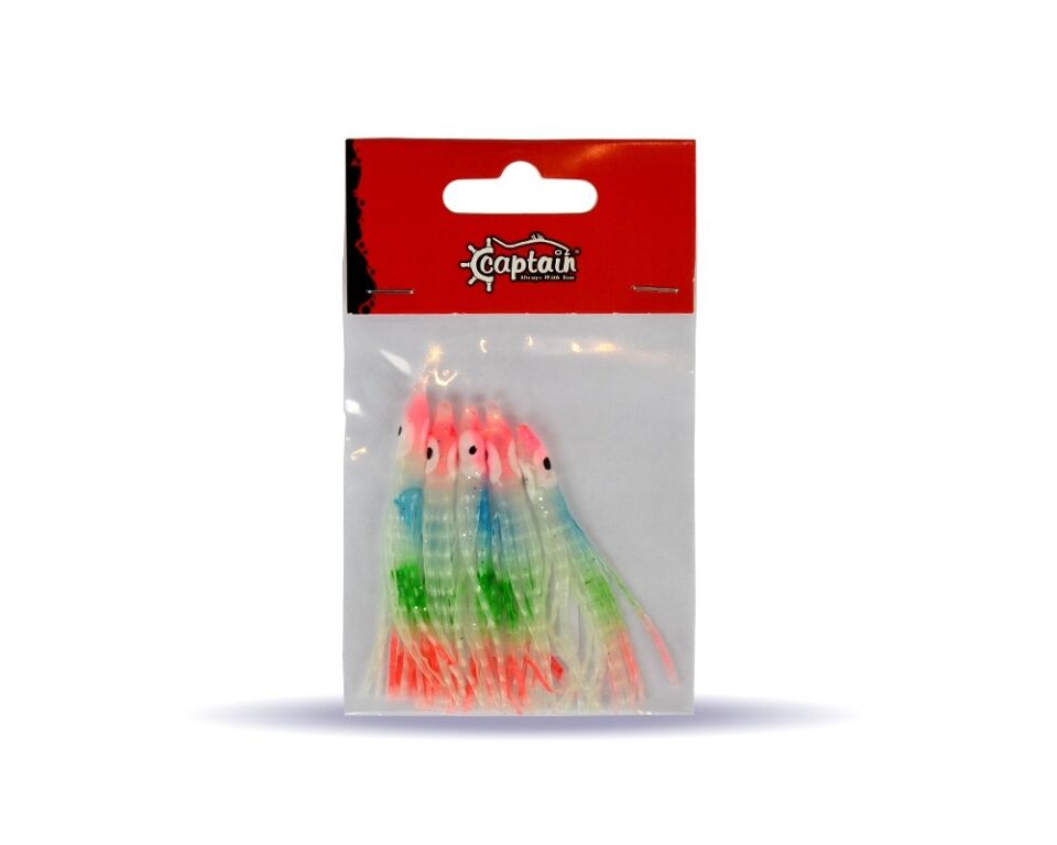 Captain 3594 Octopus Curly 6cm Ahtapot Sübye 5li Paket Suni Yem