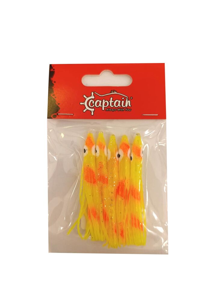 Captain 3594 Octopus Curly 6cm Ahtapot Sübye 5li Paket Suni Yem